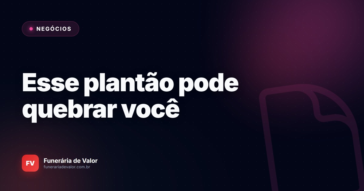 Escala de plantão na funerária: Por que o modelo 12x36 tradicional pode causar processos trabalhistas milionários